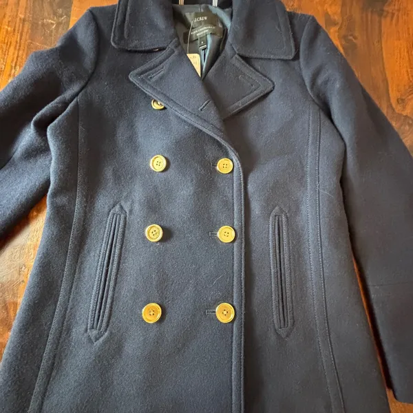 J.Crew Navy Wool Cashmere Peacoat Nello Gori Gold Button Jacket G7503 Mens 2 - Image 9
