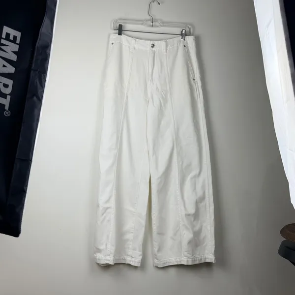 NWT Madewell Wide Sweep Trouser Denim Jeans Cream Size 27 Wide Leg Spring Summer - Image 15
