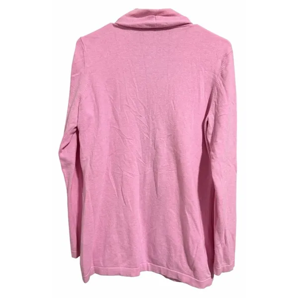 J McLaughlin Cardigan‎ Sweater Open Front Cotton Blend Pink Women's Medium - Image 2