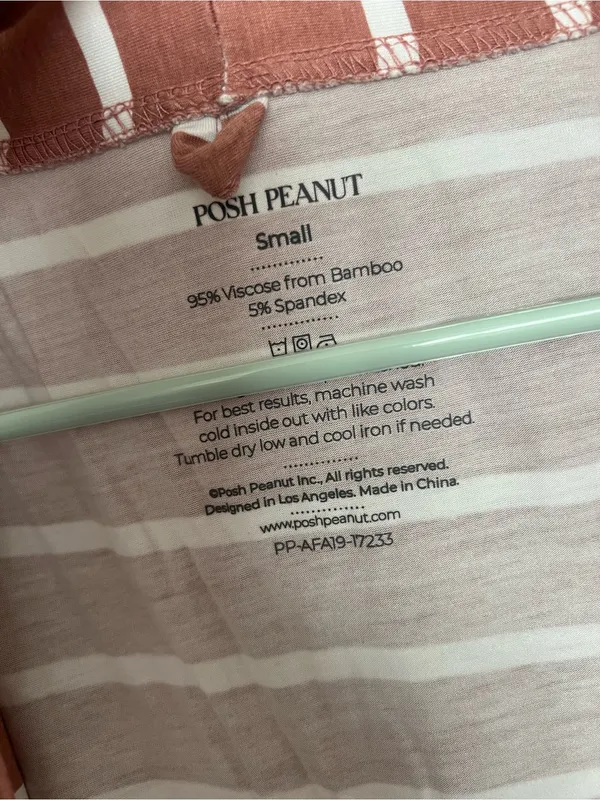 Posh Peanut Rust and White Striped Long Sleeve Wrap Dress - Image 3