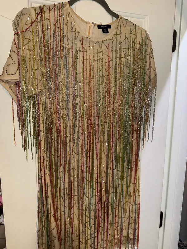 Nasty Gal Tassel Beaded Mini Dress - Image 4