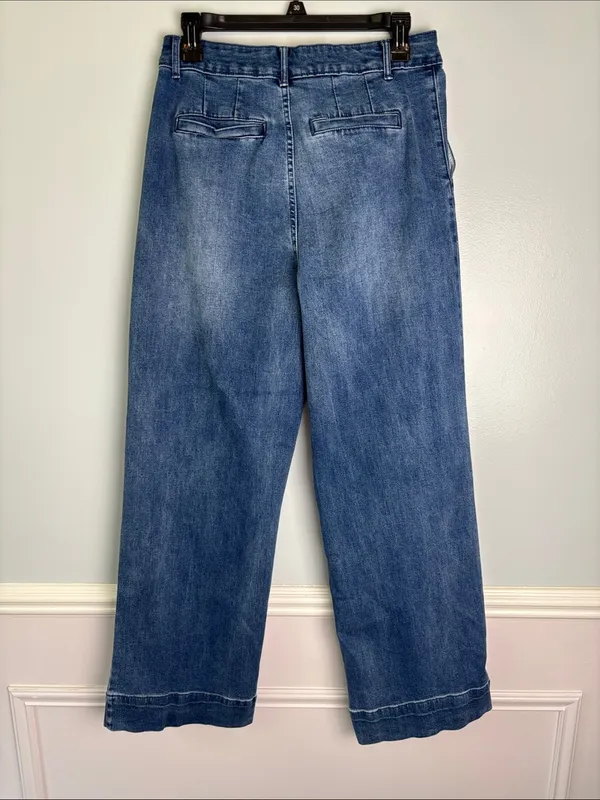bagatelle Tailored Wide Leg Trouser Jeans Pleated Front Sz 30/10 Business Casual - Image 5