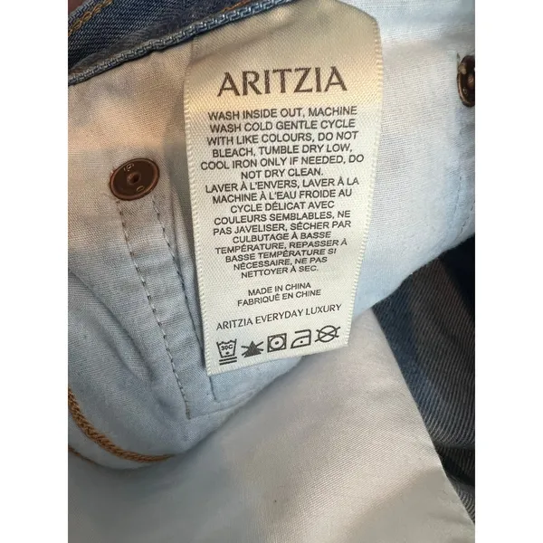 Aritzia Denim Forum The ‘90s So-Soft Hi-Rise Baggy Jean relaxed fit blue pockets size 26 - Image 9