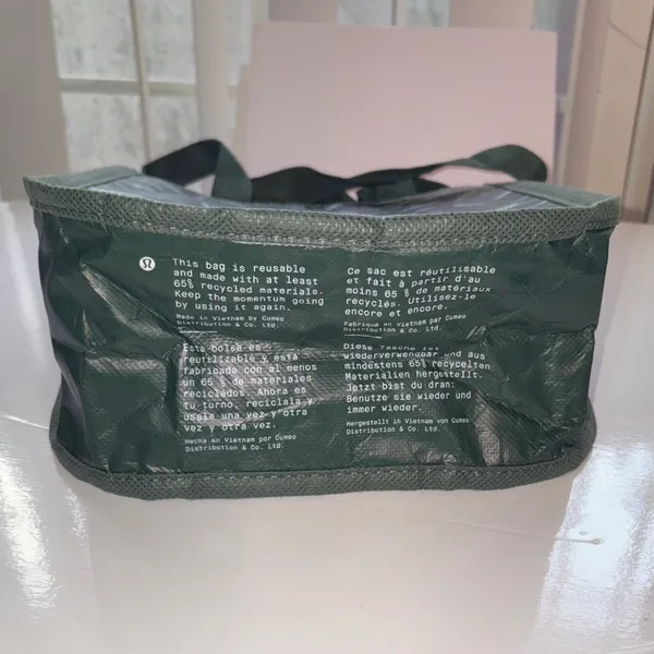 lululemon athletica Green and Black Logo Reusable Tote - Image 4