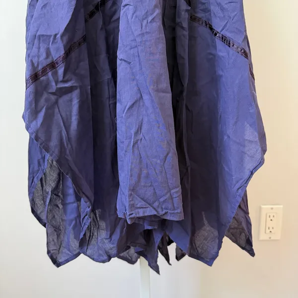 Shoreline Cotton Boho Beachy Relaxed Fairy Ethereal Halter Handkerchief Dress OS - Image 3