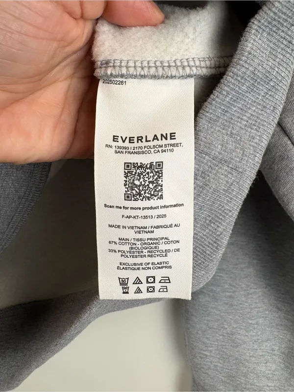 Everlane Luxe Fleece Zip Polo Women's Size Medium Heather Grey - Image 6