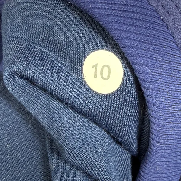 Lululemon Reversible Navy Blue Hooded‎ Zip Up Athletic Jacket Thumbholes Size 10 - Image 10