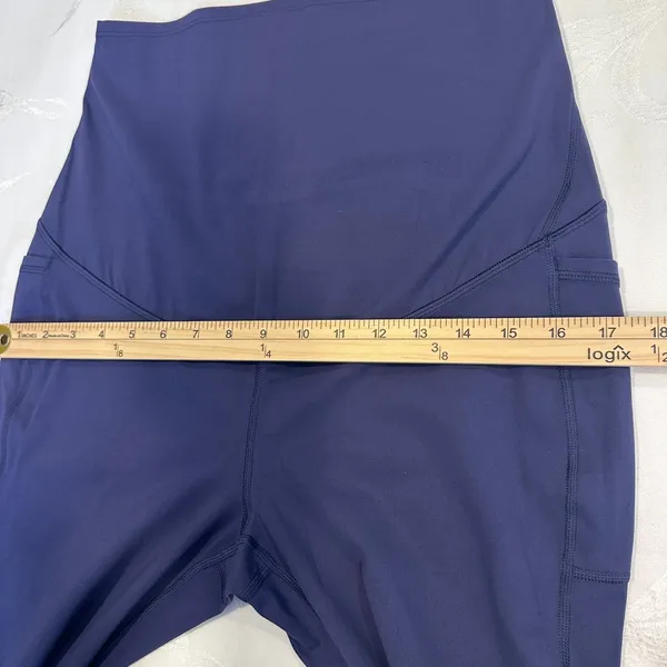 G4Free Size-M BareFeel Maternity Dress‎ Flare Yoga Pants Stretchy Blue - Image 8