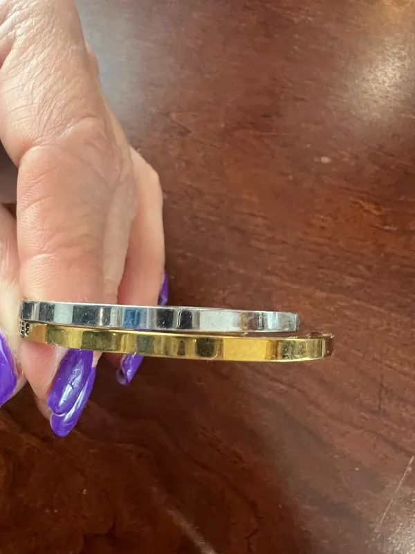 Silver and Gold cuff bracelets - Image 6