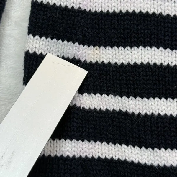Chaps Breton Striped Cotton‎ Knit Sweater Gold Button Detail Nautical XL READ - Image 4