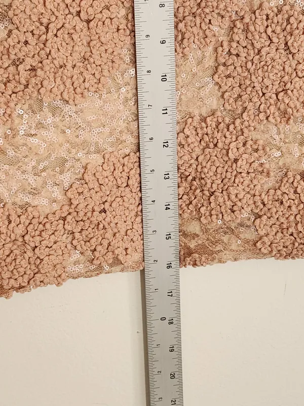 Francesca's Blush Pink Sequin Textured Mini Skirt Size Medium - Image 6