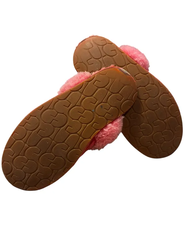 UGG Women's Pink Suede Shearling-Lined Slip-On Slippers - Image 6