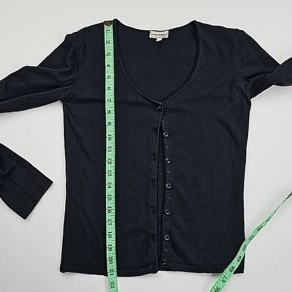 Emporio Armani Women's Black Button Front Long Sleeve Cardigan Sweater‎ Size 10 - Image 5