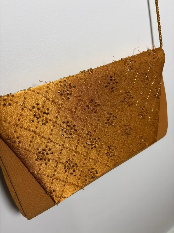Milano Paris New York Vintage Beaded and Quilted Satin Evening Clutch - Image 2
