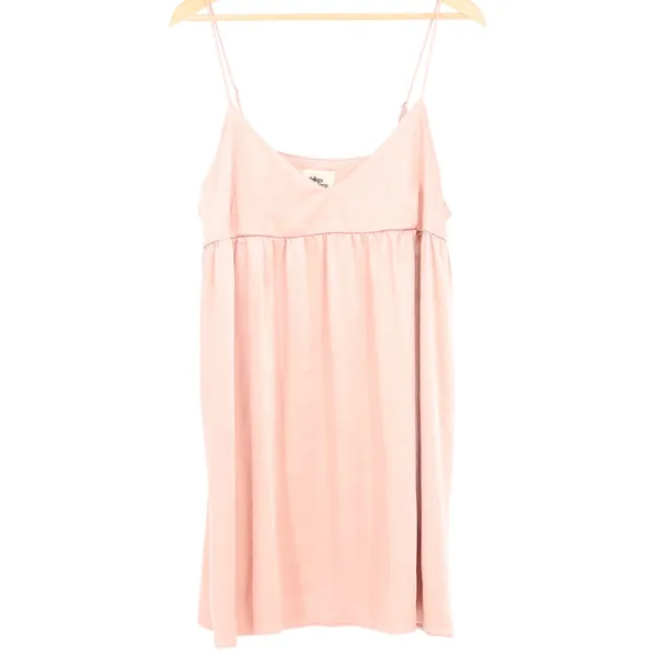 Things Between Mauve Pink Silky Slip Dress Empire Waist Mini L - Image 2