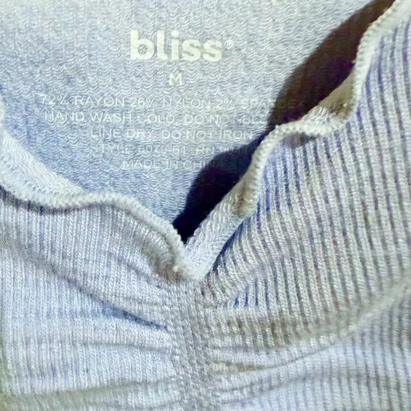 Bliss Baby Blue Spaghetti Strap Crop Top Sz M - Image 2