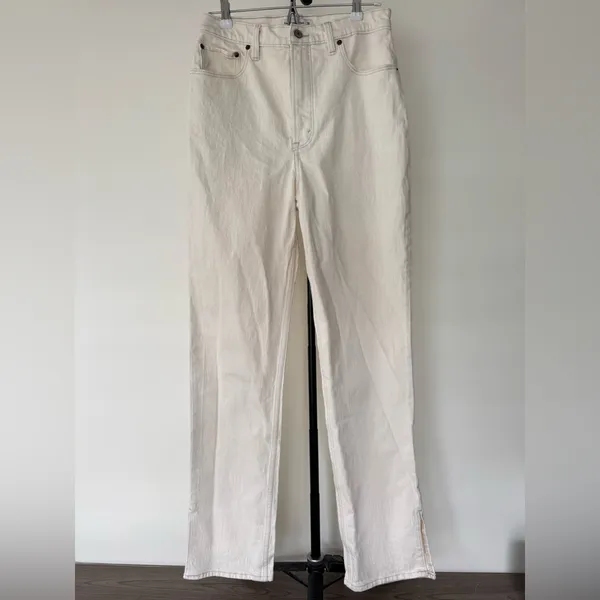 Abercrombie & Fitch The 90’s Straight Ultra High Rise Curve Love 10‎ Long Cream - Image 2