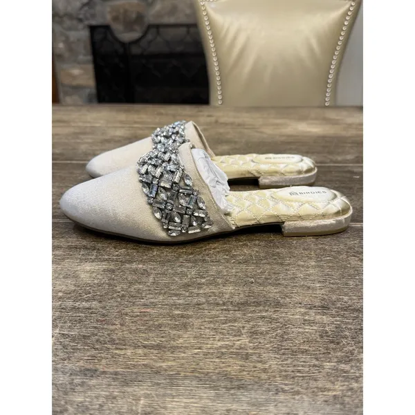 Birdies‎ Limited Edition Songbird Snow Crystal Velvet Embellished Mules Size 9 - Image 5