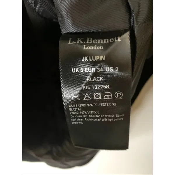 LK Bennett JK Lupin blazer jacket black women's size 2 NEW WITH TAGS - Image 5