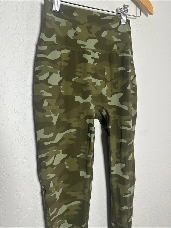 Buffbunny Camo High Waist Leggings Olive Green Small Athleisure Athletic Travel - Image 2