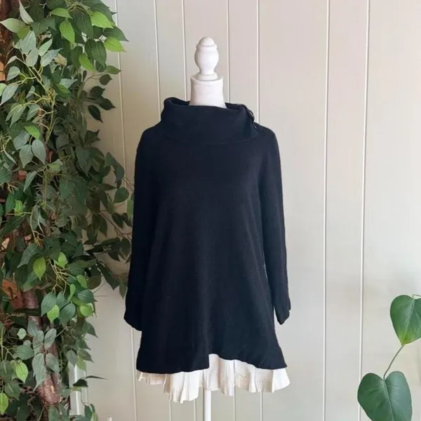 Jones New York Black Turtleneck Cashmere Sweater 3/4 Sleeve Women's Size 1X - Image 6