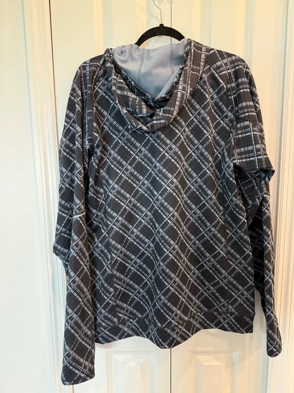 Brooks Mens Plaid Hooded Running Jacket Shelter Technology - Image 6