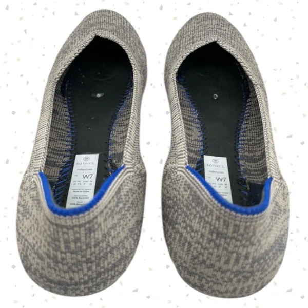Rothys Grey Shoes Comfortable Round Toe Office Neutral The Flat Taupe Heather 7 - Image 6