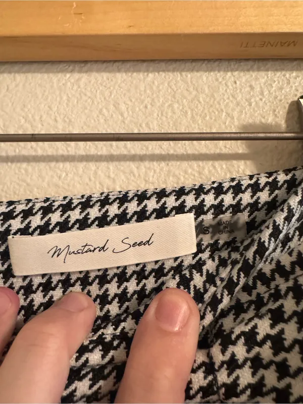 Mustard Seed Black & White Houndstooth Mini Skirt - Image 3
