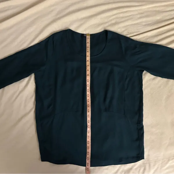 Peruzzi Dark Teal 3/4 Sleeve Top Size 8 Blue - Image 5