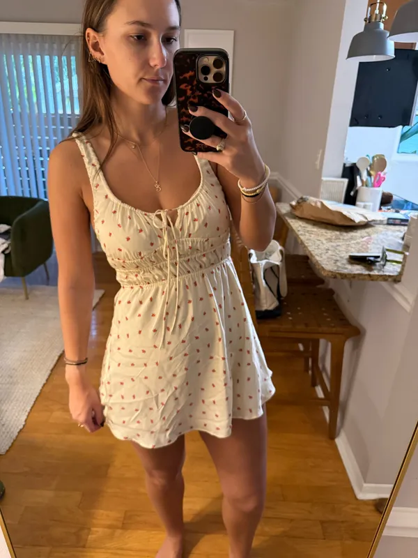 ZARA Satin Floral Mini Dress - Image 4