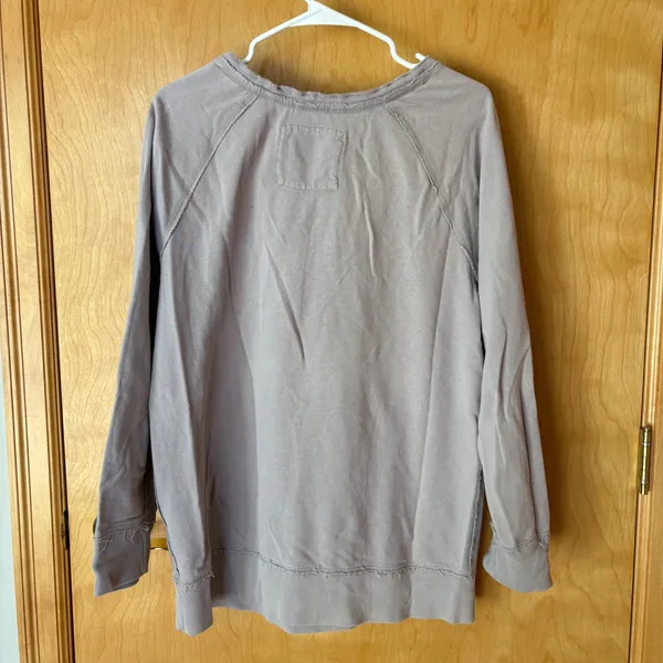 Disney Parks Sweatshirt Women Medium Purple Mickey Mouse Live Laugh Relax V-Neck - Image 3