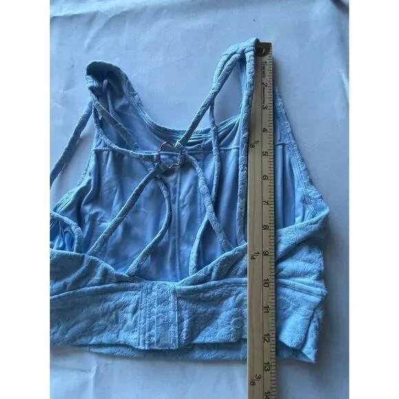 Light Blue Cotton buffbunny Embroidered Crop Top‎ Summer Tank Sleeveless S - Image 5