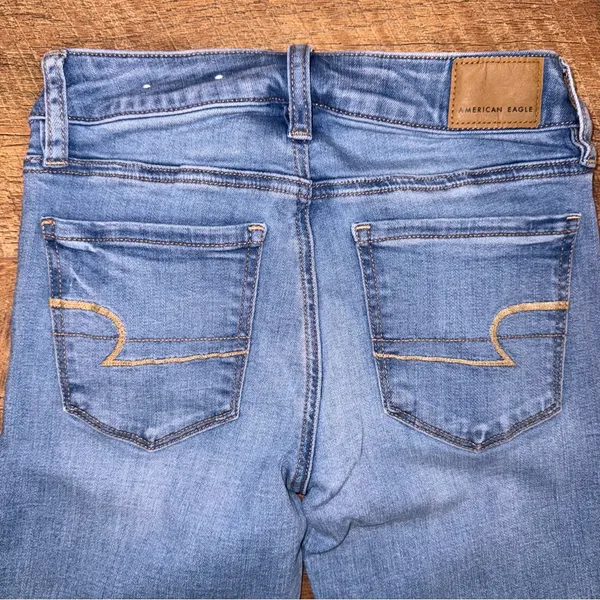 American Eagle Outfitters Women's High Waist Super Stretch Skinny Blue Jeans - Image 9