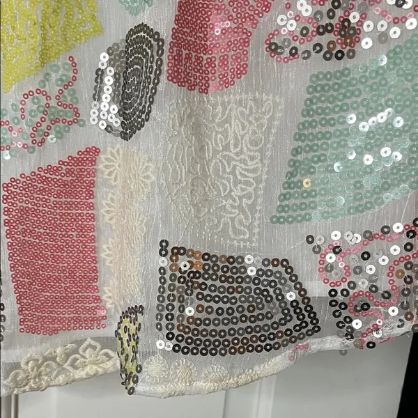 Anthropologie Floreat Patchwork Sequin & Embroidered Louisa Tank Top - Sz Small - Image 7