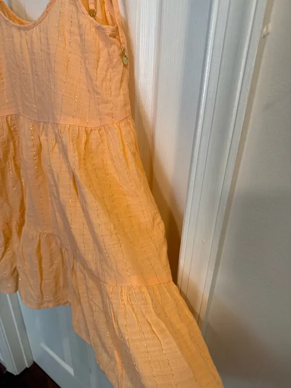 aerie Peach Textured Tiered Mini Sundress - Image 8