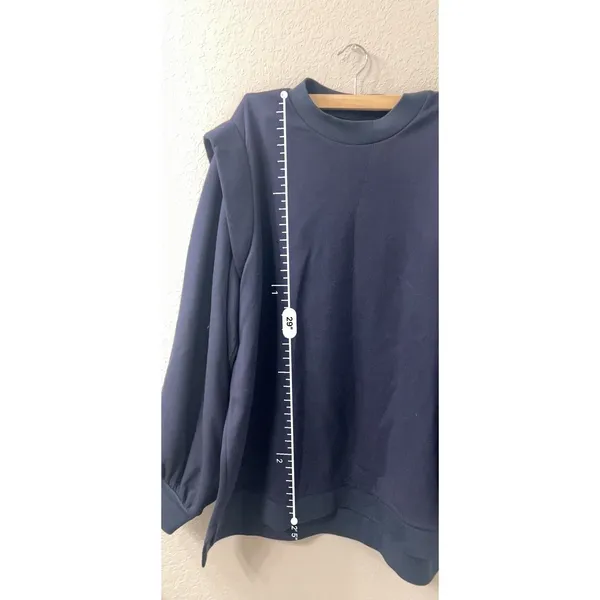 TED BAKER Womens‎ Oversized Sweatshirt Jumper Size 5 Navy Blue Viscose - Image 6