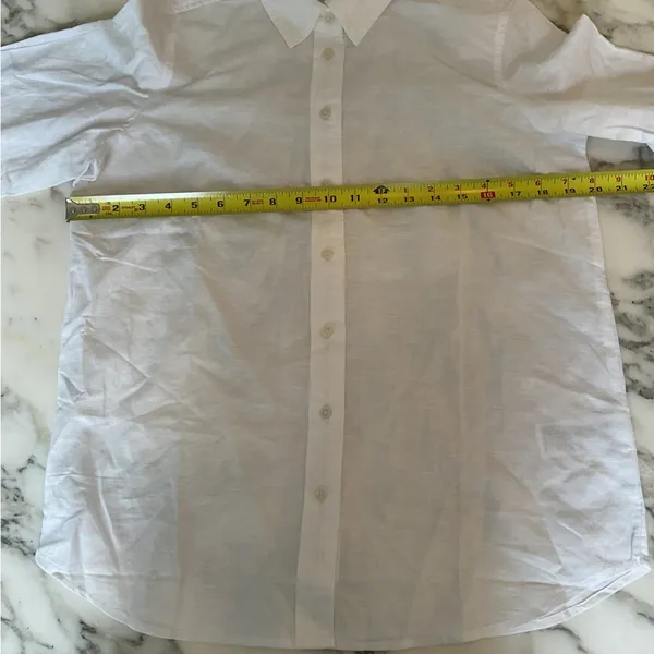 NWT JCrew White Linen Botton Blend Button Down Shirt l S l Sold Out l Needs Wash - Image 3