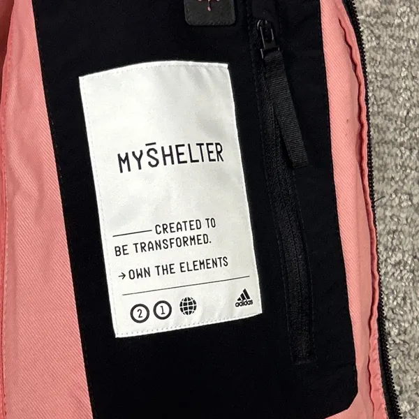 Adidas MyShelter Parka Rain.RDY Womens Large Jacket 4 In 1 Coat Hazy Rose Pink - Image 6