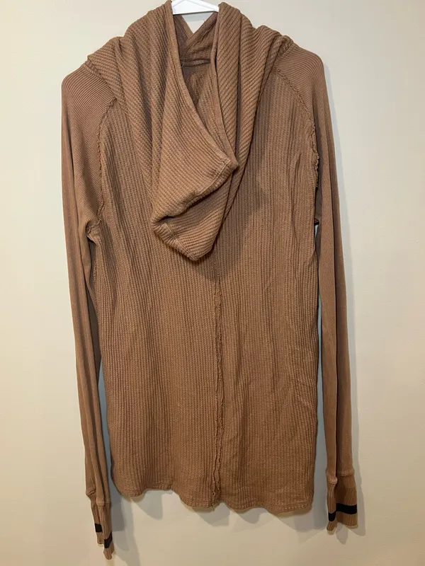 Free People We the Free Waffle Long Sleeve Hooded Shirt - Image 2