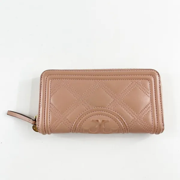Tory Burch Flemming Continental Zip Around Leather Wallet Pink - Image 2