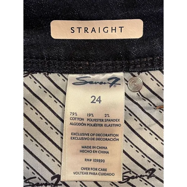 Seven7 Limited Edition Premium Denim Women's Size 24 Dark Wash Blue Jeans nwt (2 - Image 8