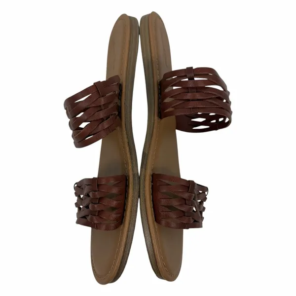 Universal Threads Addie Two Band Flat Slide Sandal Brown Size 7.5 - Image 7