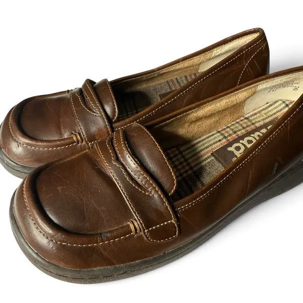 Vintage 90s Y2K Mudd Loafer Shoes Brown Womens Sz 8M Babydoll Dark Academia - Image 5