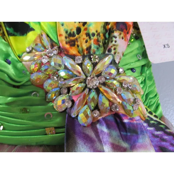 Let’s Fashion XS Colorful Formal Homecoming Dress Knee Length Multicolor Sequins - Image 6