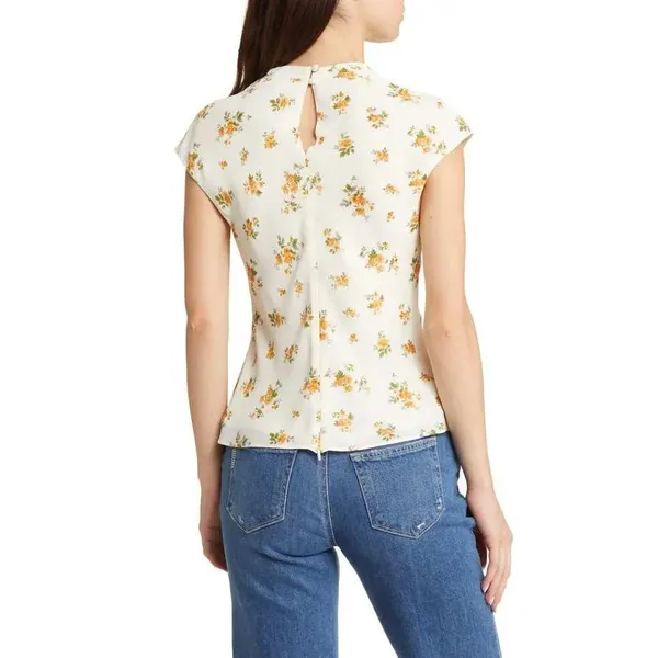 REFORMATION Bettie Floral Print Mock Neck Top Size‎ 0 - Image 4