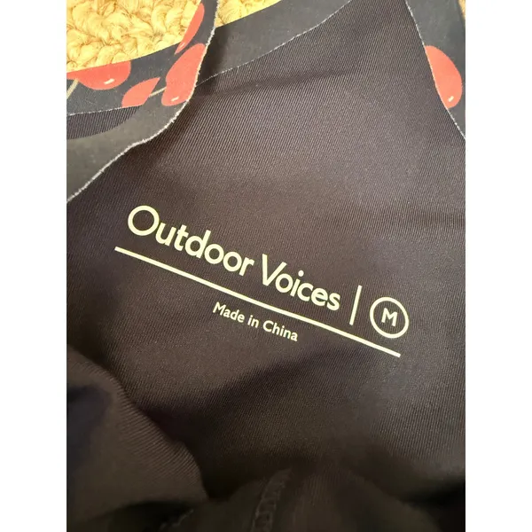 NWT Outdoor Voices Exercise Dress Very Cherry Navy Built In Shorts Medium UPF 50 - Image 3