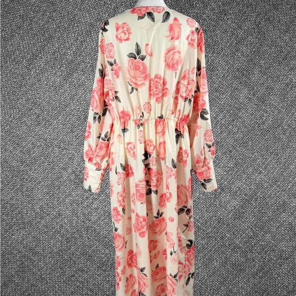 Floral Rose Print Long Sleeve Dress - Image 8