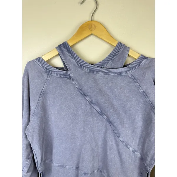 Pilcro Crossover Pullover Sweatshirt Women XXS Long Sleeve Purple Cozy Oversized - Image 3