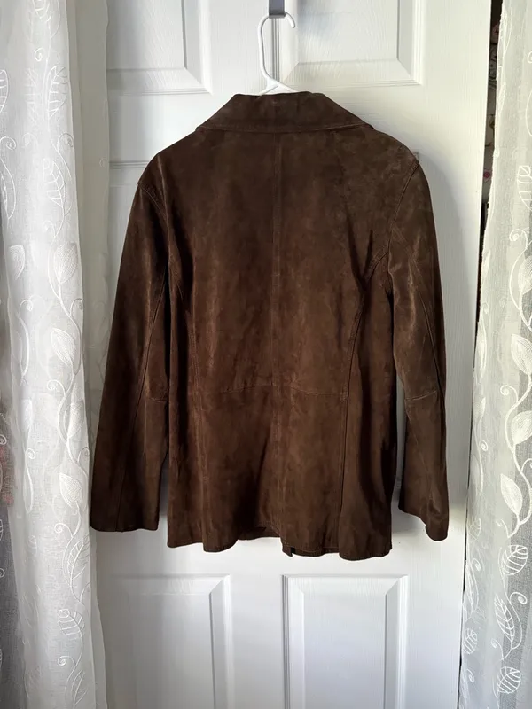 Vintage Leather Limited Suede Button-Up Jacket genuine leather women size L - Image 10