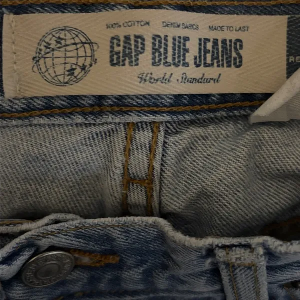 VTG Gap Blue Jeans No. 9 Reverse Fit RVS Sz 10/34 Light Wash High Rise Baggy Fit - Image 7
